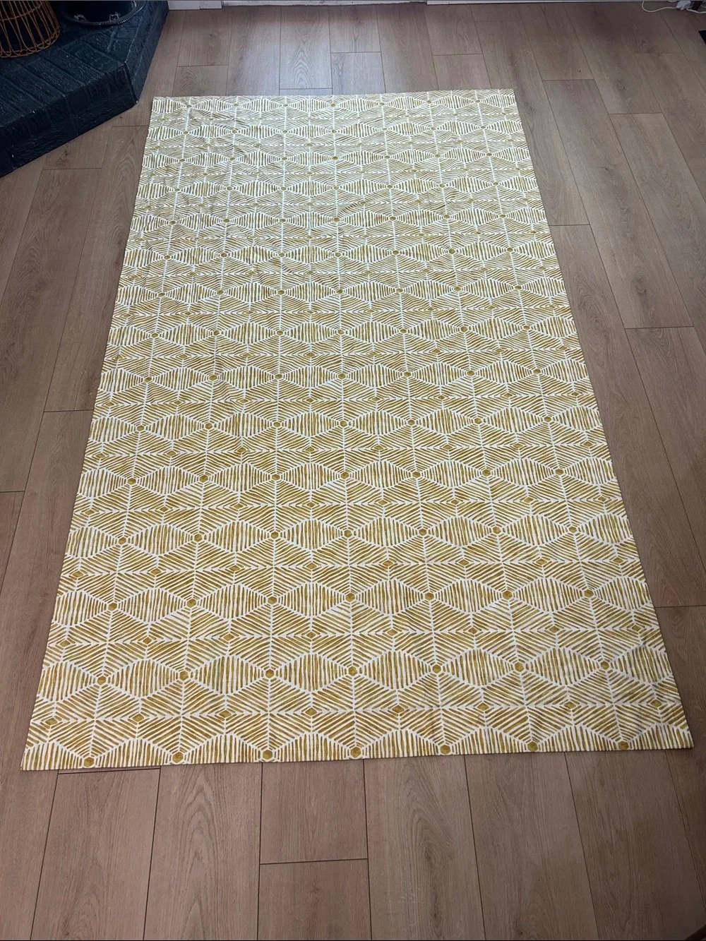 Boho Heni Goldenrod Yellow on Natural Curtains 50 by 88 inches